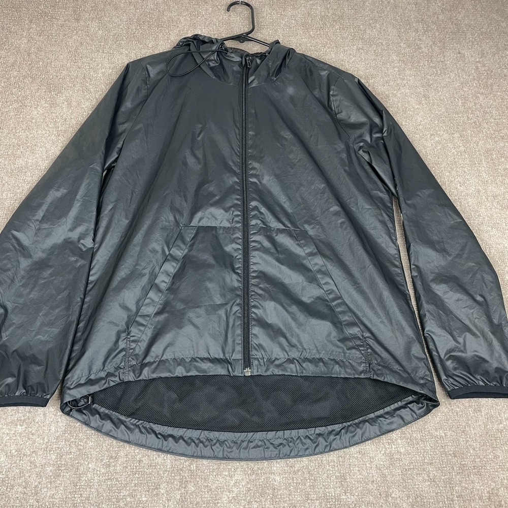 Adidas Windbreaker Jacket Womens Medium Gray Mesh Lined Waterproof Full Zip